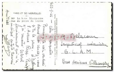 Paryż i jego cuda — wzgórze Montmartre — widok z pałacu Louvre — Wydawnictwo Art GUY, Paryż — Rewers