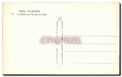 Paris — A Seine e a ilha da Cidade — Edições d'Art Marrel — Verso