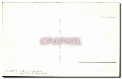 Genewa - Wyspa J.-J. Rousseau i Most Mont-Blanc — Wydawnictwo J.-J. Rousseau, Genewa — Rewers