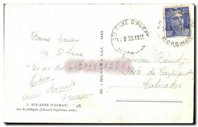 Basilique Sainte-Anne d'Auray — éditeur C.A.P. n°2 — Verso