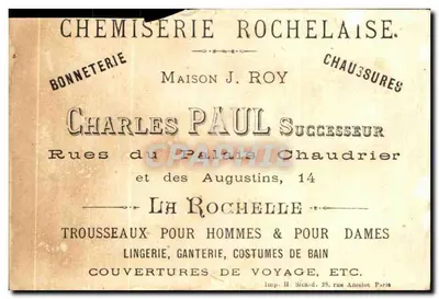 Un garçon effrayé par un hanneton — illustration publicitaire — Maison J. Roy, Charles Paul Succ. — Verso