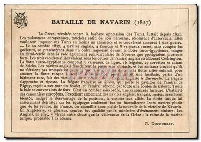 Bitwa w Navarinie — 1827 — Wydawca: Lép. Veillerand, Muzeum w Paryżu — Rewers