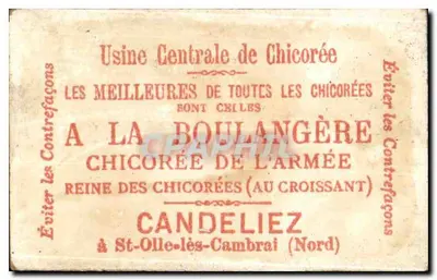Criança em traje elegante — com guarda-chuva e chapéu — Fábrica Central de Chícory Candeliez — Verso