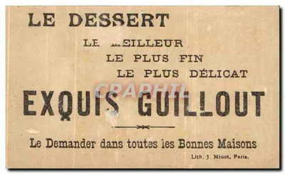 Soldado e arlequim — publicidade para os biscoitos Guillout — Lith. J. Minot, Paris — Verso