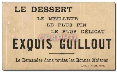 Due uomini in conversazione — Biscuits Guillout — Lit. J. Minot, Parigi — Verso