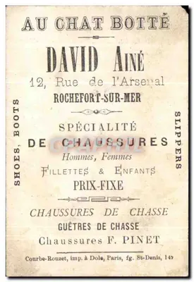 Au Chat Botté — David Aîné — 12, rue de l'Arsenal, Rochefort-sur-Mer — Verso