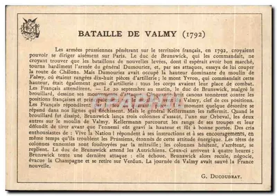 Batalha de Valmy — Museu de Versailles — Litografia Vieillemand e seus filhos, rua da Glacière, 46, Paris — Verso