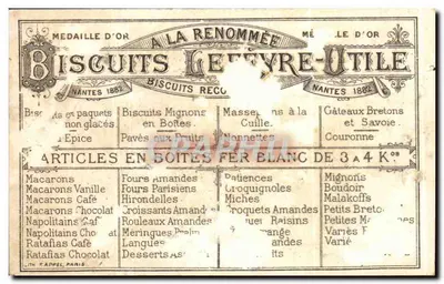 Cudowne rybienie — Ciastka Lefevre-Utile, Nantes — wydawca Lefevre-Utile, Nantes — Rewers