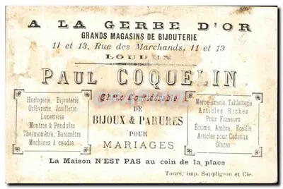 Klein kind in uniform — met bloemstuk en brief — Paul Coquelin, Loudun — Achterkant