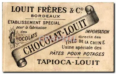 Wyjazd do Tonkina — Chocolat-Louit — Louit Frères & C° Bordeaux — Rewers