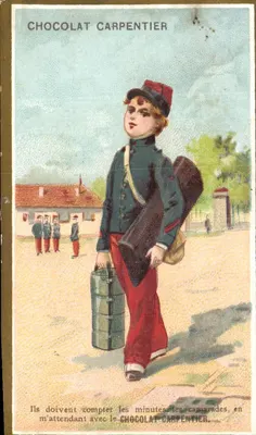 Soldado em uniforme — publicidade para o Chocolate Carpentier — editor: Chocolate Carpentier