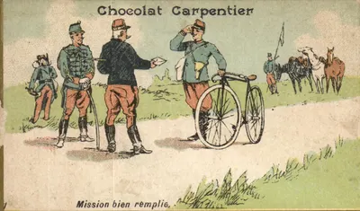 Soldados e ciclista — Chocolate Carpentier — série 1