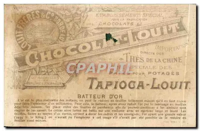 Chocolat-Louït — Bater z złota — Specjalne zakład do produkcji czekolady — Rewers
