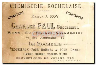 Charles Paul Succès — Karikatura muzyka — Maison J. Roy, Imp. H. Sicard, 28 rue Amelot, Paris — Rewers