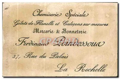 Dois crianças brincando com uma bola — propaganda para Ferdinand Poindessous — La Rochelle — Verso