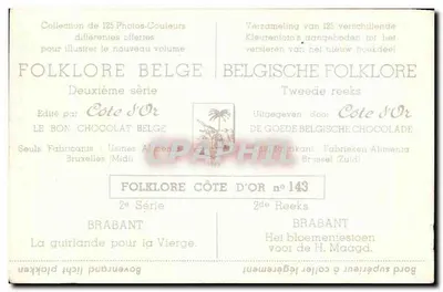Brabant — A guirlanda para a Virgem — Côte d'Or, série 2, n°143 — Verso