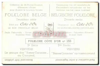 Verviers — Grupa "Banes Corantes" podczas Karnevalu — Côte d'Or, 2. seria nr 153 — Rewers