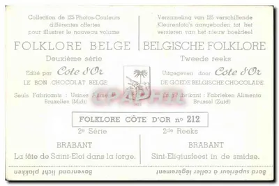 Brabant — De feesten van Sint Elie in de smidse — Côte d'Or n°212 — Achterkant