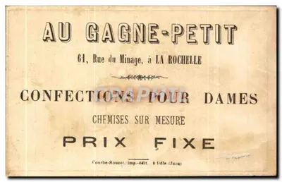 No Gagne-Petit — 61, Rue du Minage, em La Rochelle — série 8 — Verso