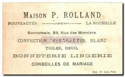 Dziecko śpiące — Niepokonany sen — Wydawnictwo P. Rolland, La Rochelle, nr 587 — Rewers