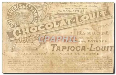 Chocolat-Louit — Produkcja ołowiu do czekolady — Specjalne zakład Chocolats-Louit, Bordeaux — Rewers