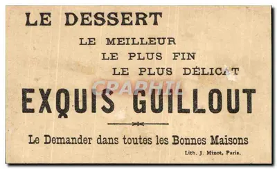 Biscuits Guillout — Publicidade para biscuits e sobremesa — Lith. J. Minot, Paris — Verso