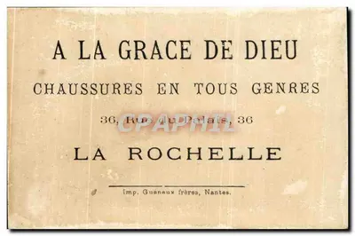 Palhaços e cachorro — propaganda para sanduíche — editor Guénéux frères, Nantes — Verso
