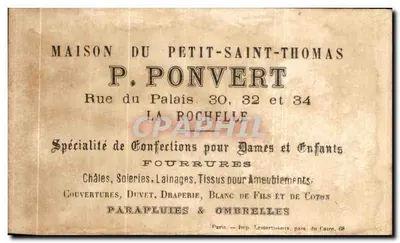 Poucet sobe em uma árvore e avista uma luz — N°2 — Editor P. Ponvert, La Rochelle — Verso