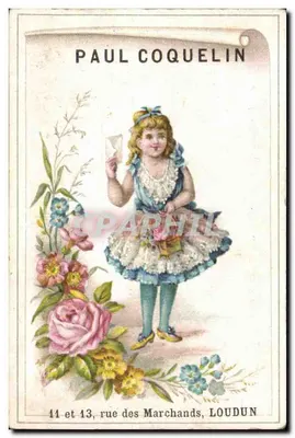 Menina vestindo um vestido azul segurando uma carta — Paul Coquelin, Loudun