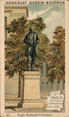 Estátua de Broca — Erguida na Avenida St-Germain — Chocolat Guérin-Boutron, n°49