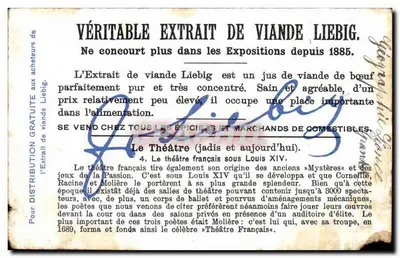 Chromo Liebig O teatro francês sob Luís XIV — Verso