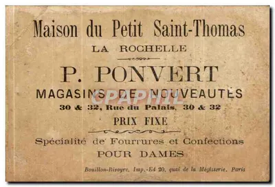 Huisje van DE KLEINE HEILIGE THOMAS — La Rochelle — P. PONVERT — Achterkant