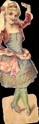 Dançarina em traje colorido — carta postal antiga — editor desconhecido