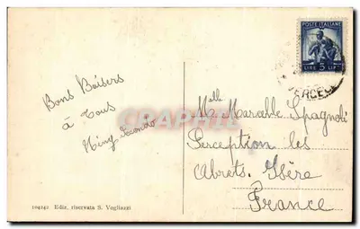 Roasio S. Maurizio — Wnętrze Parafialnej Katedry — Wydanie rezerwowe S. Vogliazzi n°104242 — Rewers