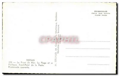 Royan — Pamiątka z Royan — M. Derjaud, Bordeaux — Rewers