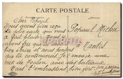 Toulon — Vista Generale del Molo — Editore: Società Méta Géneratille — Verso