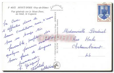 Mont-Dore — Vista geral, o Capucin no fundo — Editora Elcée, n° P 4012 — Verso