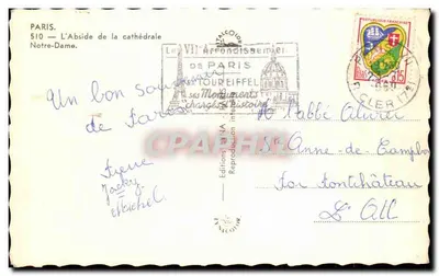 Nuestra Señora de París — La Ábside de la catedral — Ediciones Lyma, n°510 — Reverso