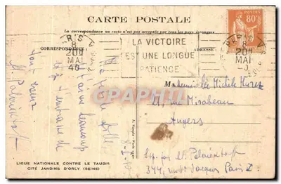 Enfants sous un parapluie — scène champêtre avec huttes — éditeur : LIGUE NATIONALE CONTRE LE TAUDIS — Back