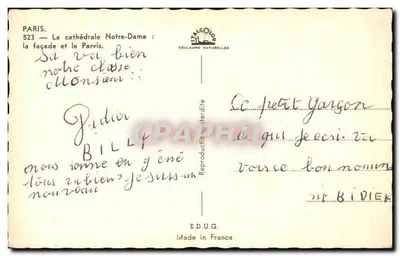 Notre-Dame de Paris — façade et le Parvis — E.D.U.G. — Verso