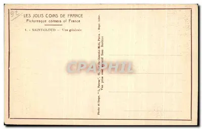 Saint-Cloud — Vista geral — L. Patras, Paris — Verso