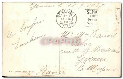 Geneva - Quai du Mont-Blanc and the Kursaal - Municipal Casino — Editions Jæger, n° XXV — Back