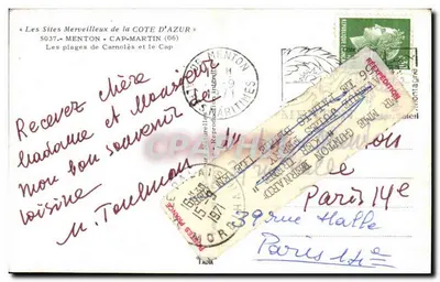 Cap-Martin — Plaża Carnolès — Wydawca: Menton — Rewers