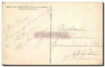 Floresta de Mervent — Trilha de Pierre-Brune — R. Bergevin, editor — Verso