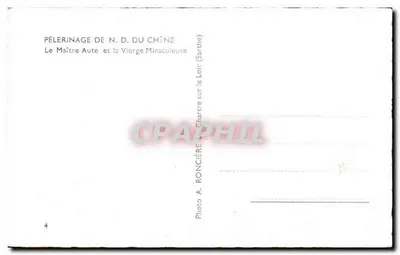 Peregrinação da Nossa Senhora do Carvalho — O Mestre Aute e a Virgem Milagrosa — Foto de A. Roncière — Verso