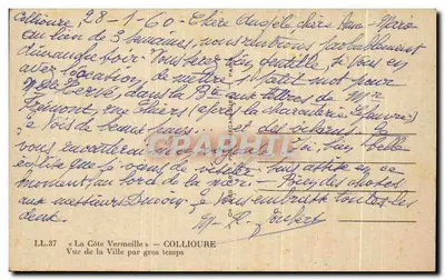 Collioure — Vista da Cidade em Tempo Ruim — LL.37 — Verso