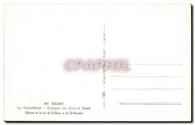A Catedral - Tympan do Portal Norte — Cenas da vida de São Rémi e São Nicaise — C.A.P. — n°261 — Verso