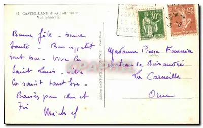 Castellane (B.-A.) — Vista geral — Edição Bontoux — Verso