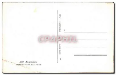 Hôtel-de-Ville y Jardines — Angoulême — « REAL-PHOTO » G.M.P. - STRASBOURG - PARIS — Reverso