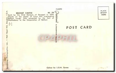 Belfast Castle — gebouwd in 1870 — Ranscombe Photographics Ltd, n° NI 79 — Achterkant